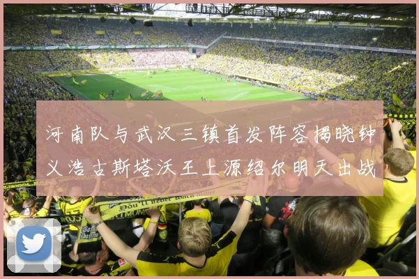 河南队与武汉三镇首发阵容揭晓钟义浩古斯塔沃王上源绍尔明天出战